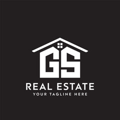 Initial letter GS real estate logo. roofing logo with letter GS. GS home logo