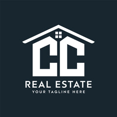 Initial letter CC real estate logo. roofing logo with letter CC. CC home logo
