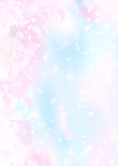 おぼろげな桜と青空 - obrazy, fototapety, plakaty