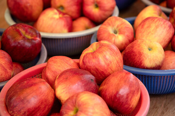 Fototapeta na wymiar View of the apples on sale in the market