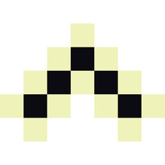 Pixel art monochrome cercumflex accent symbol