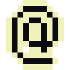 Pixel art monochrome commercail at symbol