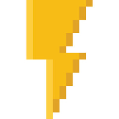 Pixel art yellow thunder icon 4
