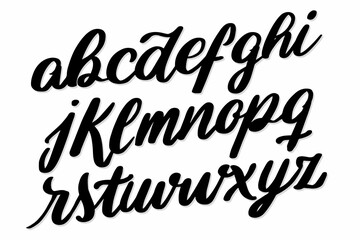 Fototapeta na wymiar Handwritten Lettering Alphabet Font Typography