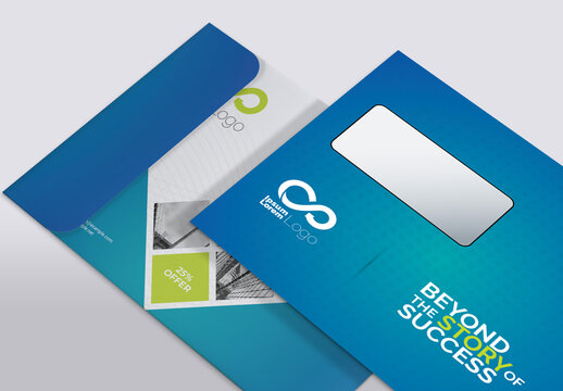 Blue Accent Clean Business B5 Envelope