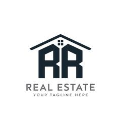 Initial letter RR real estate logo. roofing logo with letter RR. RR home logo