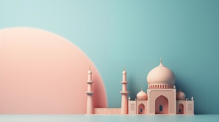 Ramadan kareem and eid fitr islamic concept background mosque illustration for wallpaper, poster, greeting card and flyer.