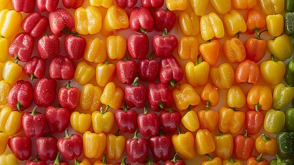 Colorful array of fresh bell peppers in a vibrant display of healthy food choices