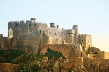 Fototapeta na wymiar Panoramic view of Mont Orgueil Castle in Gorey, Jersey