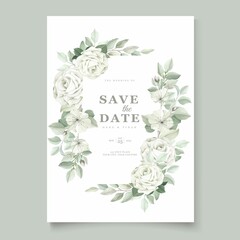 Elegant Wedding Card With Beautiful Floral Leaves Template 2