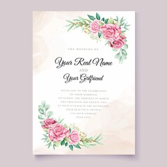 Floral Watercolor Wedding Invitation Template 2