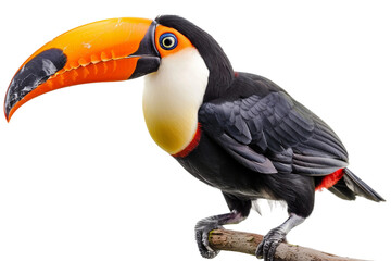 Toucan Soaring High on Transparent Background.