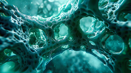 Microbiology and Health, Human Cell Structure, Medical Research Illustration, Disease and Biology Concept