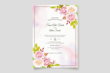 Floral Ornament Wedding Card Design