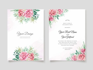 Floral Watercolor Wedding Invitation Template