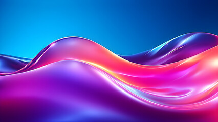 Fototapeta premium abstract-hologram-fluid-wave-dominating-the-canvas-iridescent-colors-merging-ebb-and-flow-captured