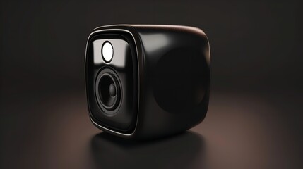Portable Bluetooth Speaker Icon with Desktop 3D