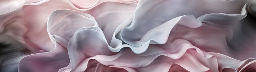 Natural flowing wavy ethereal dreamy pink hues background with  photography of a pink orchard. Generative AI