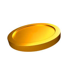 Gold Simple Glossy Coin Set PNG. Transparent Background