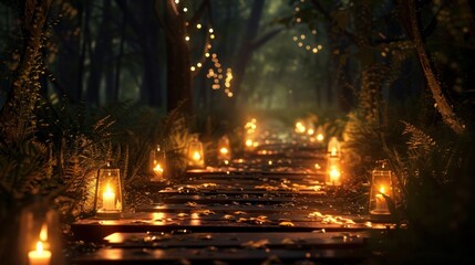 burning candles in the park