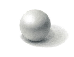 球体の鉛筆デッサン　美術　素材