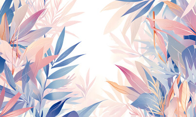 Fototapeta na wymiar Artistic leaf pattern with soft pastel shades for a gentle and creative backdrop,Generative AI