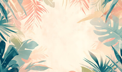 Fototapeta na wymiar Artistic leaf pattern with soft pastel shades for a gentle and creative backdrop,Generative AI