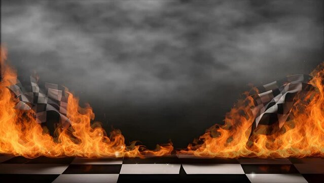 flame digital cg motion background loop isolated on black, frame with fire and smoke color 4K video motion graphic isolated on black background