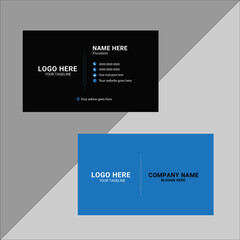 A modern creative business card templat.clean business card simple layout corporate business name card.flat template black,blue colours luxury background  print templat.