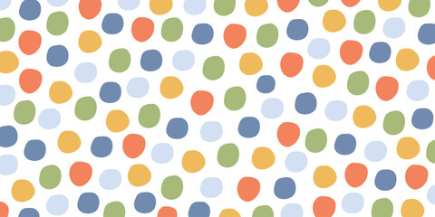 Hand drawn colorful creative doodle abstract style seamless pattern. Creative background for children. Vector illustration