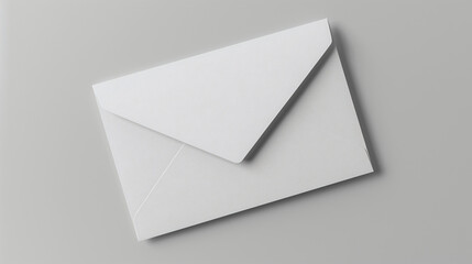 Overhead photo of white envelope isolated on the grey background