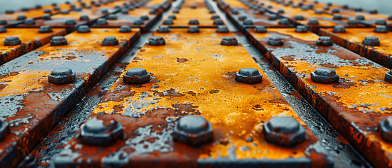 Industrial Steel Structure with Rust and Corrosion, Heavy Machinery and Equipment, Engineering Background