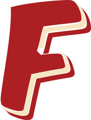 Bold cartoon alphabet letter F