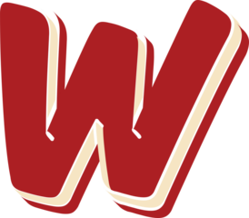 Bold cartoon alphabet letter W