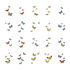 Flat Butterflies Flying Illustration