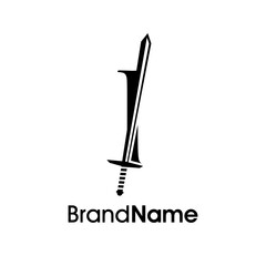 Luxury Initial I Sword Logo