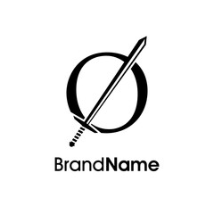 Luxury Initial O Sword Logo