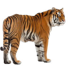 Naklejka premium side view of tiger transparent isolated on white png