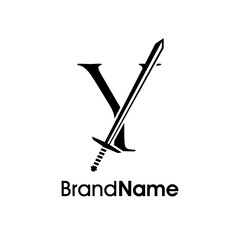 Luxury Initial Y Sword Logo