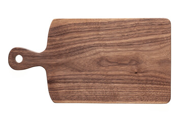 Handmade black walnut wood cutting board. wooden cutting board. wooden chopping board isolated.