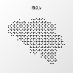 Fototapeta na wymiar Dotted Map of Belgium Vector Illustration. Modern halftone region isolated white background