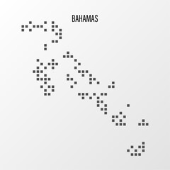 Dotted Map of Bahamas Vector Illustration. Modern halftone region isolated white background