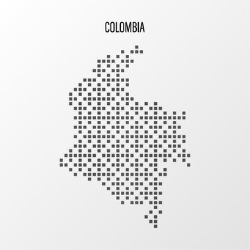 Dotted Map of Colombia Vector Illustration. Modern halftone region isolated white background