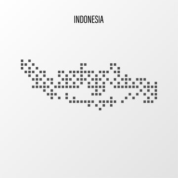 Dotted Map of Indonesia Vector Illustration. Modern halftone region isolated white background