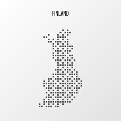 Dotted Map of Finland Vector Illustration. Modern halftone region isolated white background