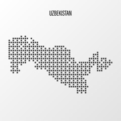 Fototapeta na wymiar Dotted Map of Uzbekistan Vector Illustration. Modern halftone region isolated white background