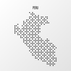 Dotted Map of Peru Vector Illustration. Modern halftone region isolated white background