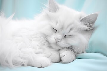 Soothing recovery. animal serenely rests, exhibiting encouraging improvement in soft, light tones