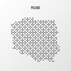 Dotted Map of Poland Vector Illustration. Modern halftone region isolated white background
