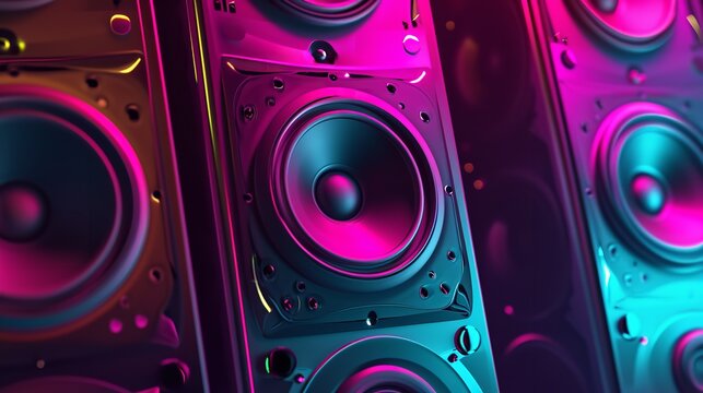 Speaker with RGB Colors 80s and 90s Retro